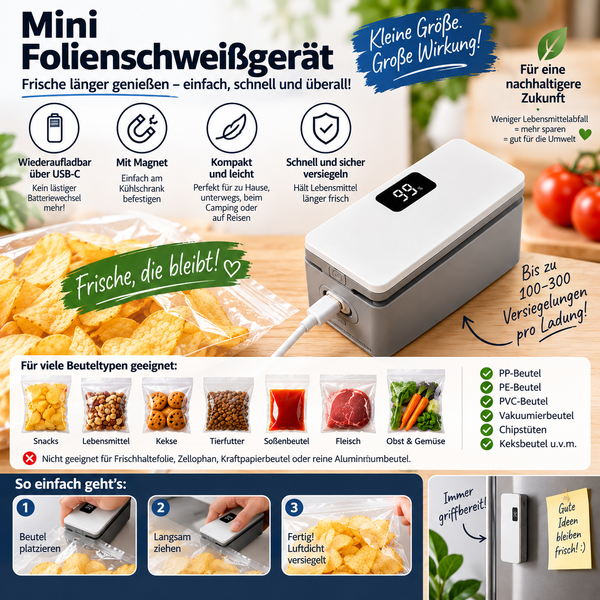 Magnetischer Mini-Folienschweißer – 6 Stufen, wiederaufladbar