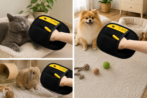 Tierhaar-Handschuhe für Katzen & Hunde – 2-in-1 mit Fusselbürste