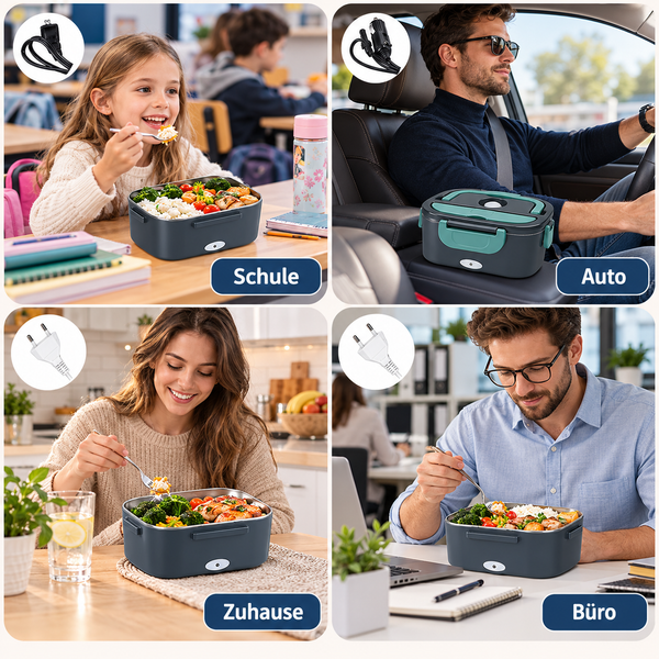 Elektrische Lunchbox 1,5 l – 60 W für Büro, Auto und LKW
