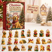 Acryl-Adventskalender 2026 Motiv Golden Retriever