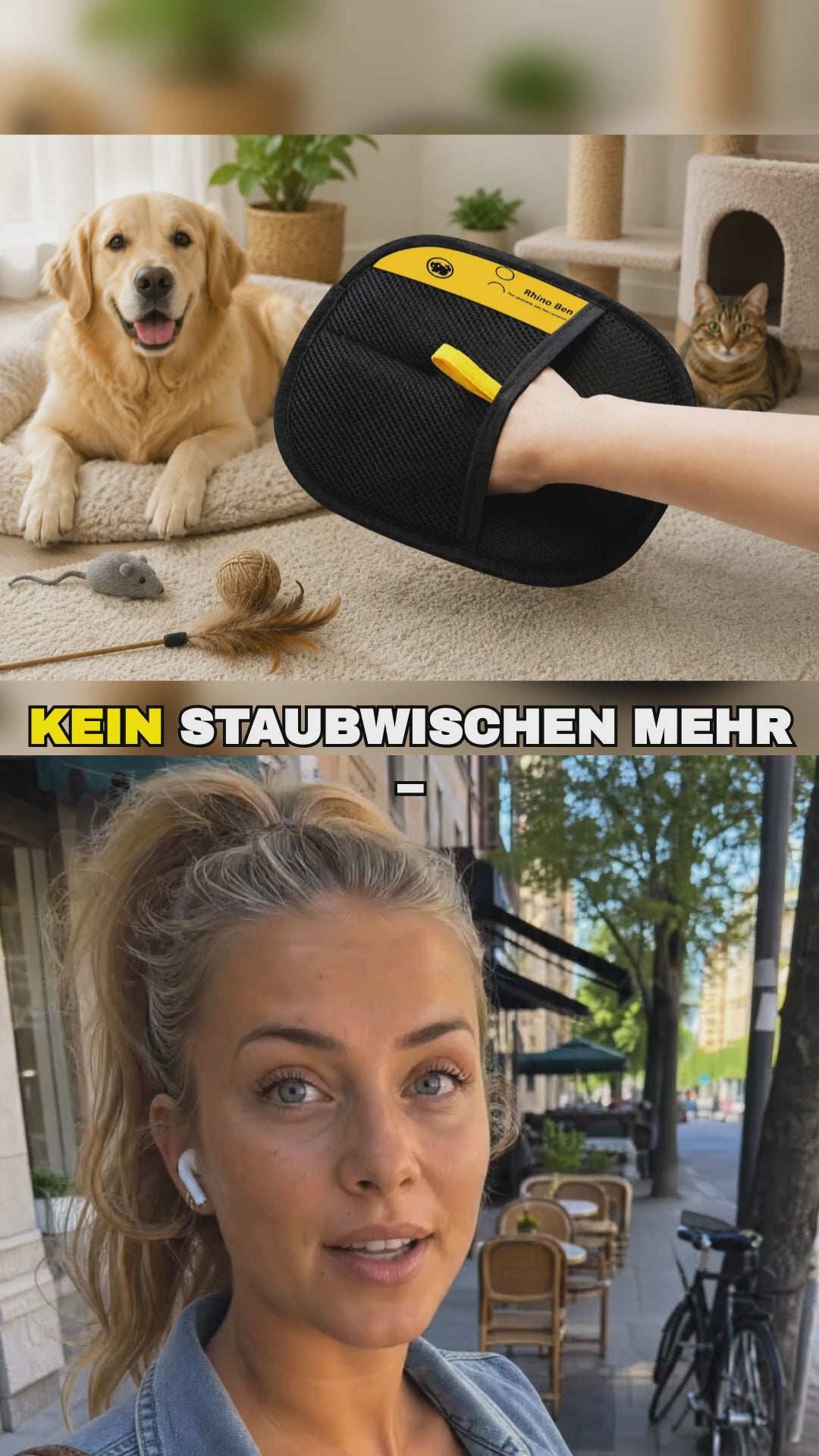Elektrostatische Tierhaare-Entfernungshandschuhe – für Hund & Katze, Kleidung & Teppich